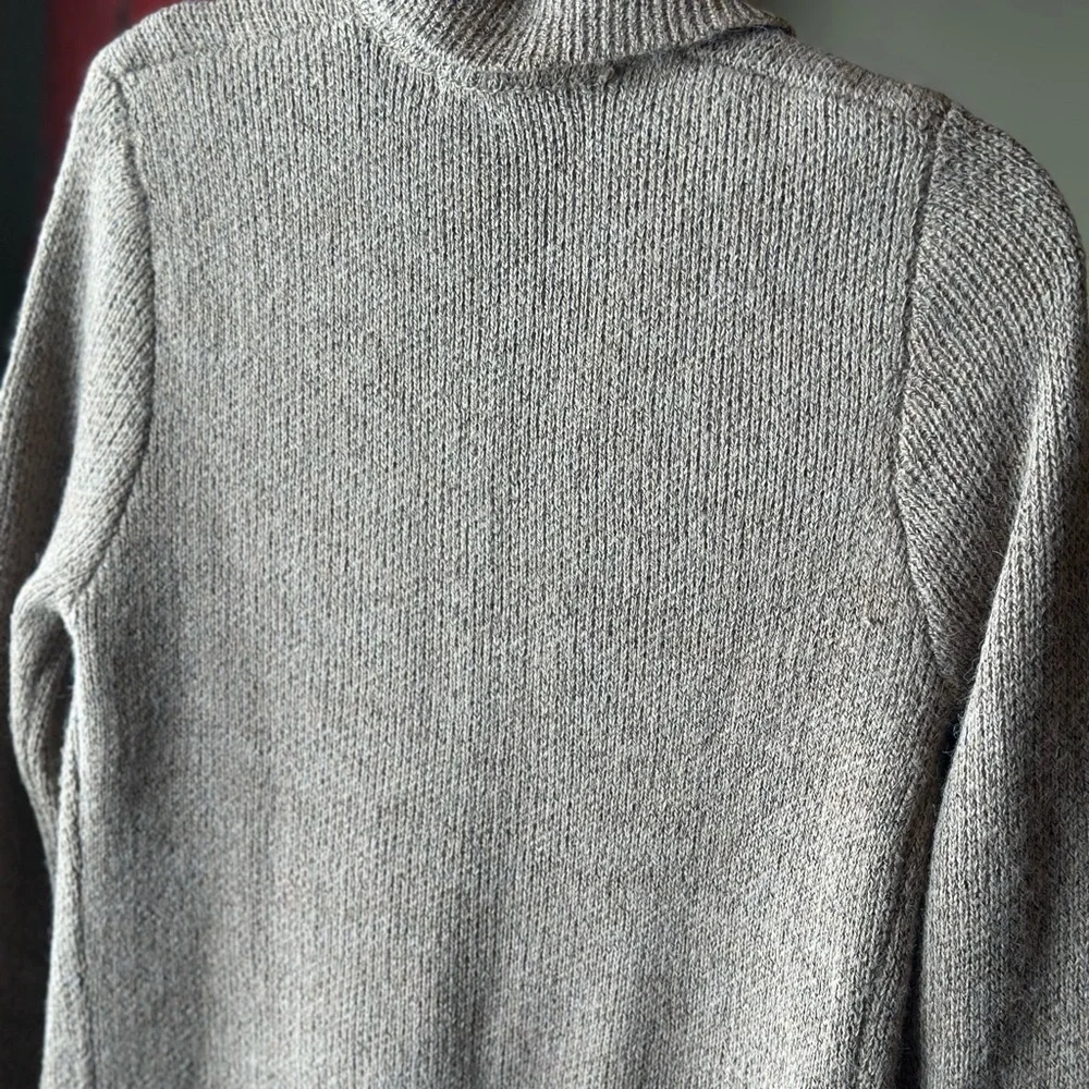 Classic Sugar Rain Brown Tweed Knit Double Breasted Ltweight Sweater Cardigan